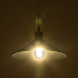 GloboStar® FERRO 203-0084 Μοντέρνο Κρεμαστό Φωτιστικό Καμπάνα Μονόφωτο 1 x E27 IP20 Μαύρο Πλαστικό - Μ30 x Π30 x Υ15cm
