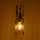 GLOBOSTAR® LAVERA 201-0024 Vintage Κρεμαστό Φωτιστικό Οροφής με Ντουί 1 x E27 AC 220-240V IP20 - Μπρονζέ & Μαύρο - Μ14 x Π14 x Υ44cm