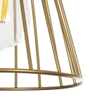 GLOBOSTAR® FLIXIO 201-0126 Vintage Κρεμαστό Φωτιστικό Οροφής με Ντουί 3 x E27 AC 220-240V IP20 - Χρυσό - Μ30 x Π30 x Υ80cm