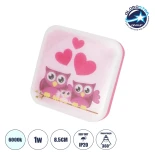 GloboStar® KIDDO 202-0002 Παιδικό Φωτιστικό Νυκτός LED 1W 95lm 120° AC220-240V IP20 Ψυχρό Λευκό 6000K- Μ5.5 x Π5.5 x Υ8cm - 2 Χρόνια Εγγύηση