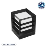 GloboStar® ENGLAND 202-0018 Μοντέρνο Επιδαπέδιο Φωτιστικό Μονόφωτο 1 x E27 IP44 Μαύρο Πλαστικό - Μ22 x Π22 x Υ27cm
