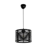 GloboStar® DOMINIC 202-0030 Μοντέρνο Κρεμαστό Φωτιστικό Καπέλο Μονόφωτο 1 x E27 IP20 Μαύρο Πλαστικό - Μ30 x Π30 x Υ70cm