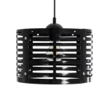 GloboStar® DOMINIC 202-0030 Μοντέρνο Κρεμαστό Φωτιστικό Καπέλο Μονόφωτο 1 x E27 IP20 Μαύρο Πλαστικό - Μ30 x Π30 x Υ70cm