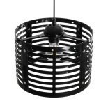 GloboStar® DOMINIC 202-0030 Μοντέρνο Κρεμαστό Φωτιστικό Καπέλο Μονόφωτο 1 x E27 IP20 Μαύρο Πλαστικό - Μ30 x Π30 x Υ70cm