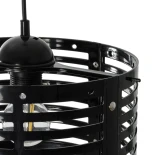 GloboStar® DOMINIC 202-0030 Μοντέρνο Κρεμαστό Φωτιστικό Καπέλο Μονόφωτο 1 x E27 IP20 Μαύρο Πλαστικό - Μ30 x Π30 x Υ70cm