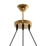 GloboStar® PLEX 202-0036 Μοντέρνο Κρεμαστό Φωτιστικό Πλέγμα Τρίφωτο 3 x E27 IP20 Χρυσό Μέταλλο με Διάφανο Γυαλί - Μ56 x Π17 x Υ24cm