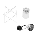 GloboStar® PLEX 202-0038 Μοντέρνο Κρεμαστό Φωτιστικό Πλέγμα Μονόφωτο 1 x E27 IP20 Ασημί Μέταλλο με Διάφανο Γυαλί - Μ25 x Π25 x Υ23cm