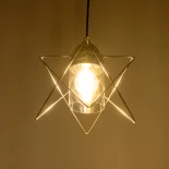 GloboStar® PLEX 202-0038 Μοντέρνο Κρεμαστό Φωτιστικό Πλέγμα Μονόφωτο 1 x E27 IP20 Ασημί Μέταλλο με Διάφανο Γυαλί - Μ25 x Π25 x Υ23cm