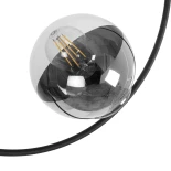 GloboStar® CITY 202-0040 Μοντέρνο Φωτιστικό Οροφής Μπάλα Δίφωτο 2 x E27 IP20 Μαύρο Μέταλλο με Διάφανο Γυαλί - Μ45 x Π15 x Υ55cm