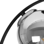 GloboStar® CITY 202-0040 Μοντέρνο Φωτιστικό Οροφής Μπάλα Δίφωτο 2 x E27 IP20 Μαύρο Μέταλλο με Διάφανο Γυαλί - Μ45 x Π15 x Υ55cm