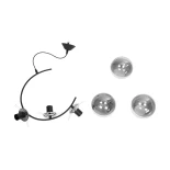 GloboStar® CITY 202-0041 Μοντέρνο Κρεμαστό Φωτιστικό Μπάλα Τρίφωτο 3 x E27 IP20 Μαύρο Μέταλλο με Διάφανο Γυαλί - Μ60 x Π35 x Υ50cm