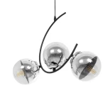 GloboStar® CITY 202-0041 Μοντέρνο Κρεμαστό Φωτιστικό Μπάλα Τρίφωτο 3 x E27 IP20 Μαύρο Μέταλλο με Διάφανο Γυαλί - Μ60 x Π35 x Υ50cm