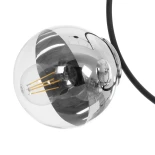 GloboStar® CITY 202-0041 Μοντέρνο Κρεμαστό Φωτιστικό Μπάλα Τρίφωτο 3 x E27 IP20 Μαύρο Μέταλλο με Διάφανο Γυαλί - Μ60 x Π35 x Υ50cm