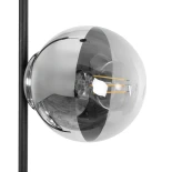 GloboStar® CITY 202-0042 Μοντέρνο Κρεμαστό Φωτιστικό Μπάλα Δίφωτο 2 x E27 IP20 Μαύρο Μέταλλο με Διάφανο Γυαλί - Μ35 x Π16 x Υ42cm
