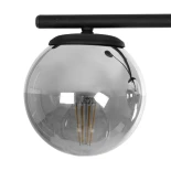 GloboStar® CITY 202-0043 Μοντέρνο Φωτιστικό Οροφής Μπάλα Τρίφωτο 3 x E27 IP20 Μαύρο Μέταλλο με Διάφανο Γυαλί - Μ55 x Π15 x Υ43cm