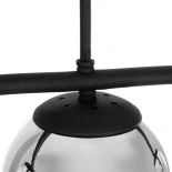GloboStar® CITY 202-0043 Μοντέρνο Φωτιστικό Οροφής Μπάλα Τρίφωτο 3 x E27 IP20 Μαύρο Μέταλλο με Διάφανο Γυαλί - Μ55 x Π15 x Υ43cm