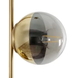 GloboStar® CITY 202-0044 Μοντέρνο Κρεμαστό Φωτιστικό Μπάλα Δίφωτο 2 x E27 IP20 Χρυσό Μέταλλο με Διάφανο Γυαλί - Μ35 x Π16 x Υ42cm