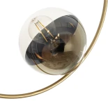GloboStar® CITY 202-0046 Μοντέρνο Φωτιστικό Οροφής Μπάλα Δίφωτο 2 x E27 IP20 Χρυσό Μέταλλο με Διάφανο Γυαλί - Μ45 x Π15 x Υ55cm