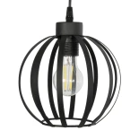 GloboStar® LUSE 202-0049 Μοντέρνο Κρεμαστό Φωτιστικό Πλέγμα Τρίφωτο 3 x E27 IP20 Μαύρο Μέταλλο - Μ40 x Π40 x Υ65cm