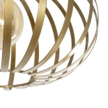 GloboStar® STAR 202-0050 Μοντέρνο Φωτιστικό Οροφής Πλέγμα Μονόφωτο 1 x E27 IP20 Χρυσό Μέταλλο - Μ40 x Π40 x Υ27cm