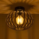 GloboStar® STAR 202-0051 Μοντέρνο Φωτιστικό Οροφής Πλέγμα Μονόφωτο 1 x E27 IP20 Μαύρο Μέταλλο - Μ40 x Π40 x Υ27cm