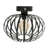 GloboStar® STAR 202-0051 Μοντέρνο Φωτιστικό Οροφής Πλέγμα Μονόφωτο 1 x E27 IP20 Μαύρο Μέταλλο - Μ40 x Π40 x Υ27cm