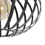 GloboStar® STAR 202-0051 Μοντέρνο Φωτιστικό Οροφής Πλέγμα Μονόφωτο 1 x E27 IP20 Μαύρο Μέταλλο - Μ40 x Π40 x Υ27cm