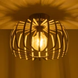 GloboStar® STAR 202-0053 Μοντέρνο Φωτιστικό Οροφής Πλέγμα Μονόφωτο 1 x E27 IP20 Χρυσό Μέταλλο - Μ40 x Π40 x Υ27cm