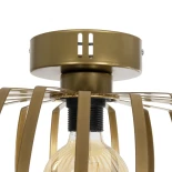 GloboStar® STAR 202-0053 Μοντέρνο Φωτιστικό Οροφής Πλέγμα Μονόφωτο 1 x E27 IP20 Χρυσό Μέταλλο - Μ40 x Π40 x Υ27cm