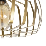 GloboStar® STAR 202-0053 Μοντέρνο Φωτιστικό Οροφής Πλέγμα Μονόφωτο 1 x E27 IP20 Χρυσό Μέταλλο - Μ40 x Π40 x Υ27cm