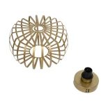 GloboStar® STAR 202-0053 Μοντέρνο Φωτιστικό Οροφής Πλέγμα Μονόφωτο 1 x E27 IP20 Χρυσό Μέταλλο - Μ40 x Π40 x Υ27cm