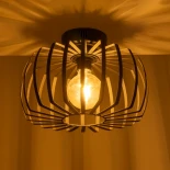 GloboStar® STAR 202-0054 Μοντέρνο Φωτιστικό Οροφής Πλέγμα Μονόφωτο 1 x E27 IP20 Μαύρο Μέταλλο - Μ40 x Π40 x Υ27cm
