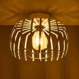 GloboStar® STAR 202-0055 Μοντέρνο Φωτιστικό Οροφής Πλέγμα Μονόφωτο 1 x E27 IP20 Λευκό Μέταλλο - Μ40 x Π40 x Υ27cm