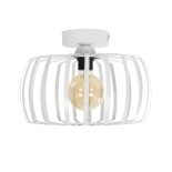 GloboStar® STAR 202-0055 Μοντέρνο Φωτιστικό Οροφής Πλέγμα Μονόφωτο 1 x E27 IP20 Λευκό Μέταλλο - Μ40 x Π40 x Υ27cm