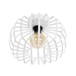 GloboStar® STAR 202-0055 Μοντέρνο Φωτιστικό Οροφής Πλέγμα Μονόφωτο 1 x E27 IP20 Λευκό Μέταλλο - Μ40 x Π40 x Υ27cm