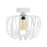 GloboStar® STAR 202-0055 Μοντέρνο Φωτιστικό Οροφής Πλέγμα Μονόφωτο 1 x E27 IP20 Λευκό Μέταλλο - Μ40 x Π40 x Υ27cm
