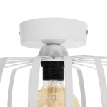 GloboStar® STAR 202-0055 Μοντέρνο Φωτιστικό Οροφής Πλέγμα Μονόφωτο 1 x E27 IP20 Λευκό Μέταλλο - Μ40 x Π40 x Υ27cm