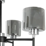 GloboStar® SHORD 202-0056 Μοντέρνο Κρεμαστό Φωτιστικό Ανάρτηση Πολύφωτο 4 x E27 IP20 Μαύρο Μέταλλο με Μελί Γυαλί - Μ57 x Π57 x Υ37cm