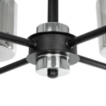 GloboStar® SHORD 202-0056 Μοντέρνο Κρεμαστό Φωτιστικό Ανάρτηση Πολύφωτο 4 x E27 IP20 Μαύρο Μέταλλο με Μελί Γυαλί - Μ57 x Π57 x Υ37cm