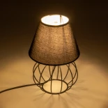 GloboStar® SHAPE 202-0057 Μοντέρνο Eπιτραπέζιο Φωτιστικό Πορτατίφ Μονόφωτο 1 x E27 IP20 Μαύρο Μέταλλο με Μαύρο Ύφασμα - Μ16 x Π16 x Υ30cm