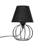 GloboStar® SHAPE 202-0057 Μοντέρνο Eπιτραπέζιο Φωτιστικό Πορτατίφ Μονόφωτο 1 x E27 IP20 Μαύρο Μέταλλο με Μαύρο Ύφασμα - Μ16 x Π16 x Υ30cm