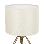 GloboStar® SHAPE 202-0058 Μοντέρνο Eπιτραπέζιο Φωτιστικό Πορτατίφ Μονόφωτο 1 x E27 IP20 Χρυσό Μέταλλο με Λευκό Ύφασμα - Μ16 x Π16 x Υ30cm
