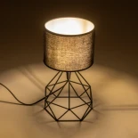 GloboStar® SHAPE 202-0059 Μοντέρνο Eπιτραπέζιο Φωτιστικό Πορτατίφ Μονόφωτο 1 x E27 IP20 Μαύρο Μέταλλο με Μαύρο Ύφασμα - Μ16 x Π16 x Υ30cm