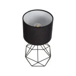 GloboStar® SHAPE 202-0059 Μοντέρνο Eπιτραπέζιο Φωτιστικό Πορτατίφ Μονόφωτο 1 x E27 IP20 Μαύρο Μέταλλο με Μαύρο Ύφασμα - Μ16 x Π16 x Υ30cm