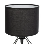 GloboStar® SHAPE 202-0059 Μοντέρνο Eπιτραπέζιο Φωτιστικό Πορτατίφ Μονόφωτο 1 x E27 IP20 Μαύρο Μέταλλο με Μαύρο Ύφασμα - Μ16 x Π16 x Υ30cm
