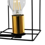 GloboStar® CYRA 203-0012 Μοντέρνο Επιτοίχιο Φωτιστικό Απλίκα Μονόφωτο 1 x E27 IP20 Μαύρο & Χρυσό Μέταλλο - Μ21 x Π21 x Υ19cm