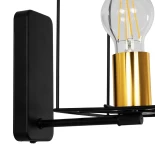 GloboStar® CYRA 203-0012 Μοντέρνο Επιτοίχιο Φωτιστικό Απλίκα Μονόφωτο 1 x E27 IP20 Μαύρο & Χρυσό Μέταλλο - Μ21 x Π21 x Υ19cm