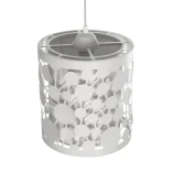 GloboStar® PETAL 203-0065 Μοντέρνο Κρεμαστό Φωτιστικό Καπέλο Μονόφωτο 1 x E27 IP20 Λευκό Πλαστικό - Μ23 x Π23 x Υ30cm