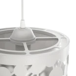 GloboStar® PETAL 203-0065 Μοντέρνο Κρεμαστό Φωτιστικό Καπέλο Μονόφωτο 1 x E27 IP20 Λευκό Πλαστικό - Μ23 x Π23 x Υ30cm