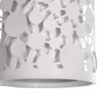 GloboStar® PETAL 203-0065 Μοντέρνο Κρεμαστό Φωτιστικό Καπέλο Μονόφωτο 1 x E27 IP20 Λευκό Πλαστικό - Μ23 x Π23 x Υ30cm